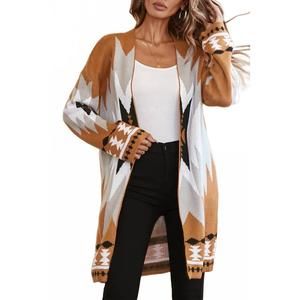 NEW LITTLE DAISY CLOSET western graphic open-front cardigan in gold